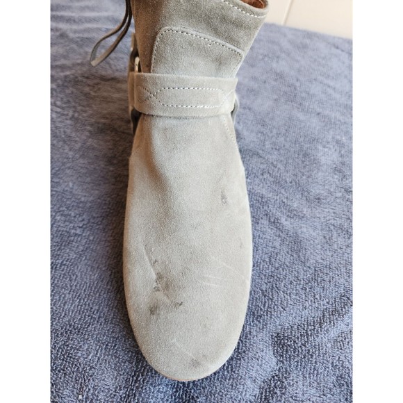 Isabel Marant Suede Etoile Moto Boots Size 38 / US 7.5 Olive Green - Picture 12 of 16